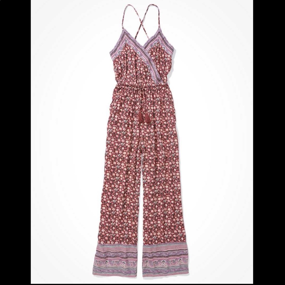 American Eagle Printed Strappy Jumpsuit